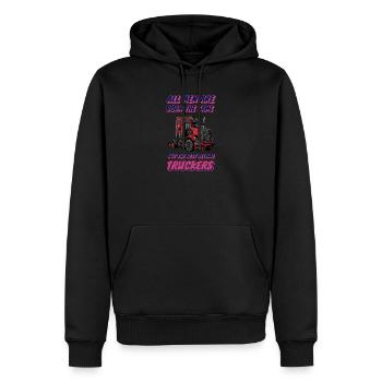 Gleich geboren, am besten Lkw-Fahrer werden - Männer Premium Bio Hoodie - Schwarz - Vorne - Nico (187cm)