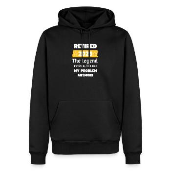 T-shirt Legend 2025 retiré - Sweat à capuche Premium bio Homme - noir - Devant - Nico (187cm)