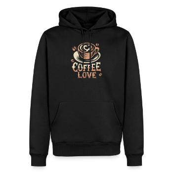 Coffee Love – un art parfait pour les amateurs de café - Sweat à capuche Premium bio Homme - noir - Devant - Nico (187cm)