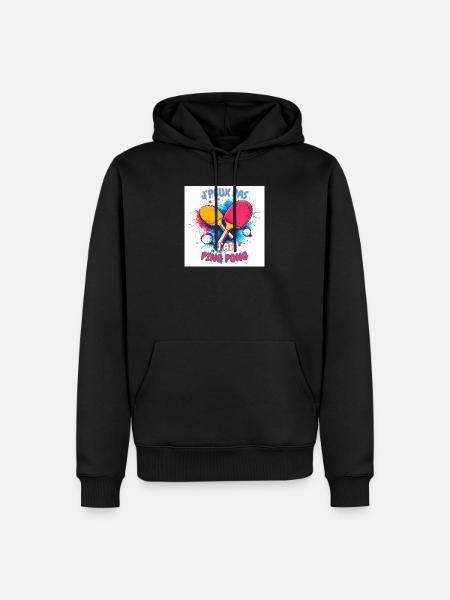 Buntes Tischtennis entfesselt - Männer Premium Bio Hoodie - Schwarz