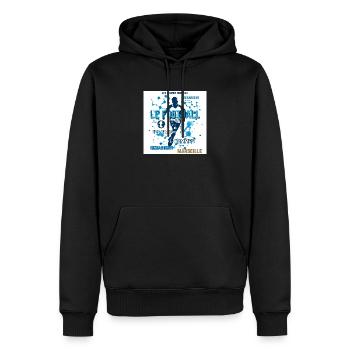 Football Bleu Marseille - Sweat à capuche Premium bio Homme - noir - Devant - Nico (187cm)