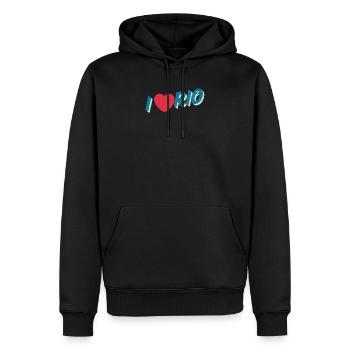 Ich liebe den Geist von Rio City - Männer Premium Bio Hoodie - Schwarz - Vorne - Nico (187cm)