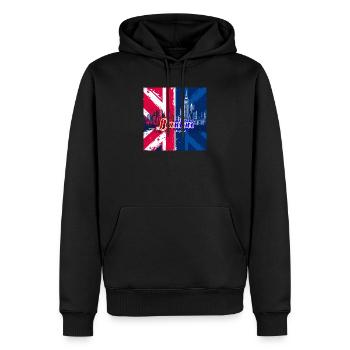 Silhouette de l’Union Jack de Londres - Sweat à capuche Premium bio Homme - noir - Devant - Nico (187cm)