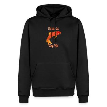 Carpe koi Nishiki-Goi - Sweat à capuche Premium bio Homme - noir - Devant - Nico (187cm)