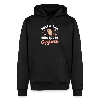 Capybara Wasserschwein - Männer Premium Bio Hoodie - Schwarz - Vorne - Nico (187cm)