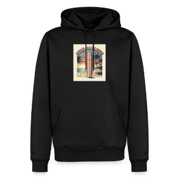 Surf Paradies Retro Design - Männer Premium Bio Hoodie - Schwarz - Vorne - Nico (187cm)