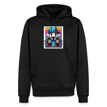 dog - Men’s Premium Organic Hoodie - black - Front - Nico (187cm)