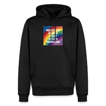 Human rights instead of right-wing people - Men’s Premium Organic Hoodie - black - Front - Nico (187cm)
