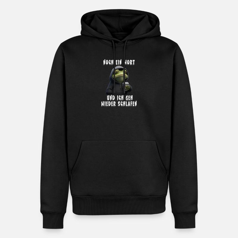 Grumpy Frosch mit Kaffee Cartoon - Sweat à capuche Premium bio Homme - noir