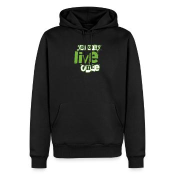 You Only Live Once Grüne Graffiti Optik - Männer Premium Bio Hoodie - Schwarz - Vorne - Nico (187cm)