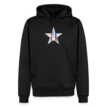 Étoile irisée pastel - Sweat à capuche Premium bio Homme - noir - Devant - Nico (187cm)