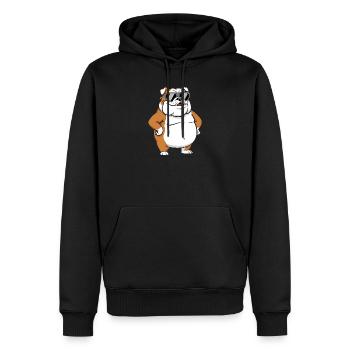 Sun Bulldog Sunglasses Fat Cool Dog - Men’s Premium Organic Hoodie - black - Front - Nico (187cm)
