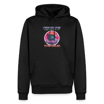 Cyber Teacher - Männer Premium Bio Hoodie - Schwarz - Vorne - Nico (187cm)
