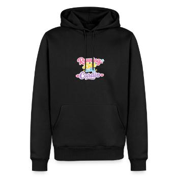 Courir en retard est mon cardio – un t-shirt statement - Sweat à capuche Premium bio Homme - noir - Devant - Nico (187cm)
