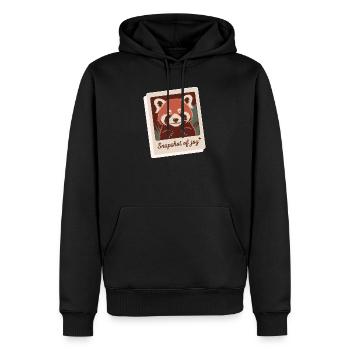 Joie du Panda Rouge - Sweat à capuche Premium bio Homme - noir - Devant - Nico (187cm)