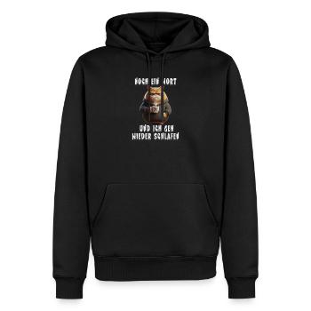 Lustiges Katzen Schlafshirt für Morgenmuffel - Männer Premium Bio Hoodie - Schwarz - Vorne - Nico (187cm)