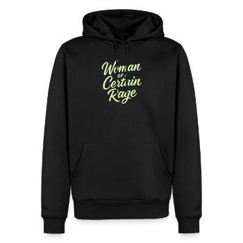 Woman of a Certain Rage hellgrün Spruch Design - Männer Premium Bio Hoodie - Schwarz - Vorne - Nico (187cm)