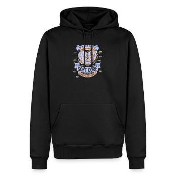 Manipuler avec soin - Sweat à capuche Premium bio Homme - noir - Devant - Nico (187cm)