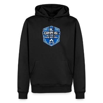 Mode camping économe d’énergie - Sweat à capuche Premium bio Homme - noir - Devant - Nico (187cm)
