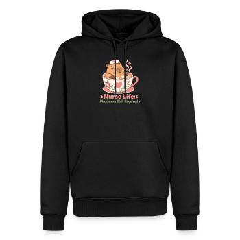 Infirmière de Capybara Aidant - Sweat à capuche Premium bio Homme - noir - Devant - Nico (187cm)