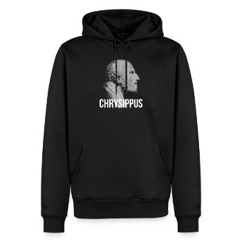 Chrysippus Bust Silhouette - Men’s Premium Organic Hoodie - black - Front - Nico (187cm)