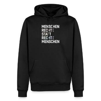 Human rights instead of right-wing people Spruch Demo - Men’s Premium Organic Hoodie - black - Front - Nico (187cm)