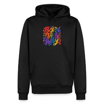 Born This Way Rainbow CSD Pride Saying - Men’s Premium Organic Hoodie - black - Front - Nico (187cm)