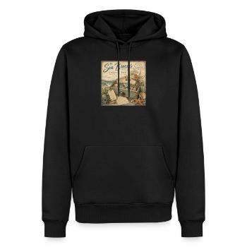 The Sea Breezes Coastal Inn Vintage Poster Decoration - Men’s Premium Organic Hoodie - black - Front - Nico (187cm)