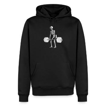 Skeleton weight lifting - Men’s Premium Organic Hoodie - black - Front - Nico (187cm)
