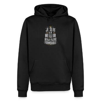 je suis Le meilleur beau-frère Formidable - Sweat à capuche Premium bio Homme - noir - Devant - Nico (187cm)