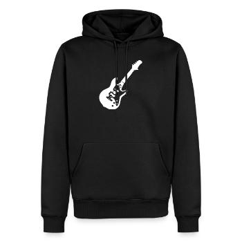 Guitariste Guitar Music Gift - Sweat à capuche Premium bio Homme - noir - Devant - Nico (187cm)