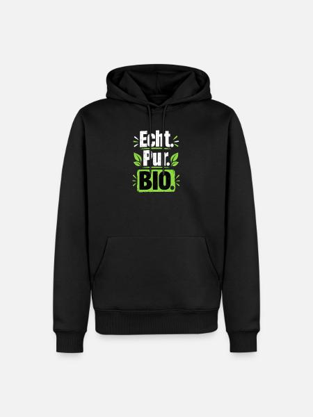 Echt Pur Bio Statement - Männer Premium Bio Hoodie - Schwarz