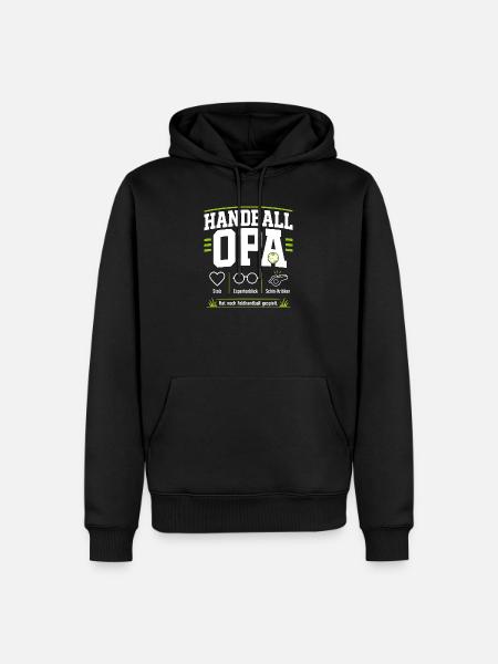 Handballopa Geschenk – Stolz & Expertenblick - Männer Premium Bio Hoodie - Schwarz