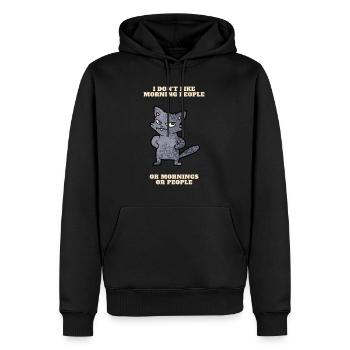 I don t like morning people - Männer Premium Bio Hoodie - Schwarz - Vorne - Nico (187cm)