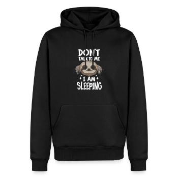Dont talk to me i am sleeping - Männer Premium Bio Hoodie - Schwarz - Vorne - Nico (187cm)