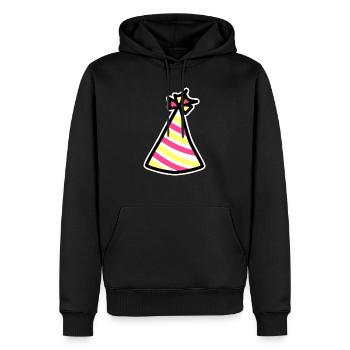 Funny anniversaire chapeau chapeau chapeau chapeau de fête - Sweat à capuche Premium bio Homme - noir - Devant - Nico (187cm)