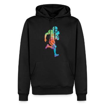 Football américain Sports Hommes Garçons Football - Sweat à capuche Premium bio Homme - noir - Devant - Nico (187cm)