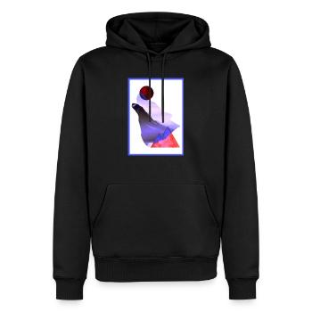 Moon Wolf - Laurids B Design - Men’s Premium Organic Hoodie - black - Front - Nico (187cm)