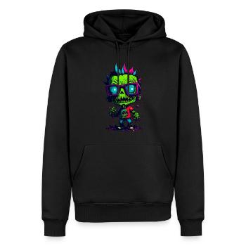 Bunter cooler Zombie - Männer Premium Bio Hoodie - Schwarz - Vorne - Nico (187cm)