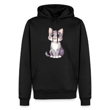 Süße Katze Kind Geburtstag - Männer Premium Bio Hoodie - Schwarz - Vorne - Nico (187cm)