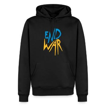 Ukraine End War - Männer Premium Bio Hoodie - Schwarz - Vorne - Nico (187cm)
