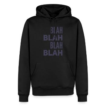 BLA BLA BLA BLA. Fun / Nouveau / Tendance / FÊTE - Sweat à capuche Premium bio Homme - noir - Devant - Nico (187cm)
