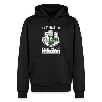 Mir reichts! Ich gehe Volleyball spielen - Männer Premium Bio Hoodie - Schwarz - Vorne - Nico (187cm)