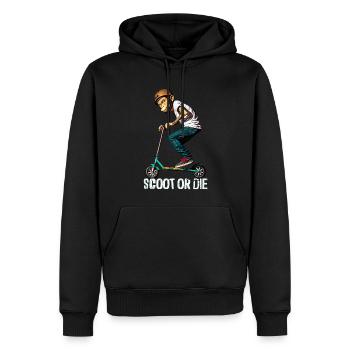 Stunt Scooter Monkey Does Tricks - Men’s Premium Organic Hoodie - black - Front - Nico (187cm)
