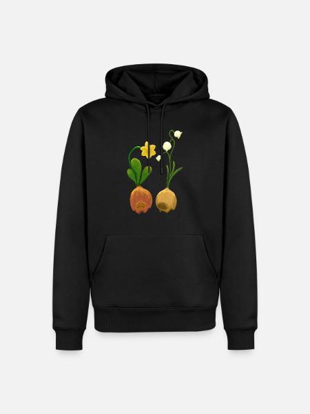 Frühblüher - Männer Premium Bio Hoodie - Schwarz