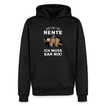 Rente Ruhestand Rentner Geschenk Faultier - Männer Premium Bio Hoodie - Schwarz - Vorne - Nico (187cm)