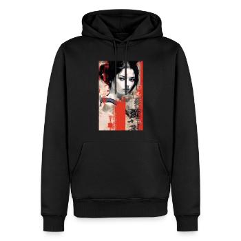 Japan Tradition Japanisch Kultur Frau - Männer Premium Bio Hoodie - Schwarz - Vorne - Nico (187cm)