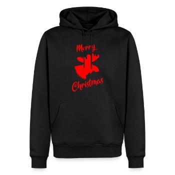 Elch Weihnachten - Männer Premium Bio Hoodie - Schwarz - Vorne - Nico (187cm)