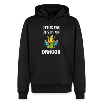 Bébé dragon - Sweat à capuche Premium bio Homme - noir - Devant - Nico (187cm)