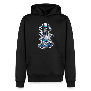 Zebra auf Skateboard Skater Skateboarding für - Männer Premium Bio Hoodie - Schwarz - Vorne - Nico (187cm)